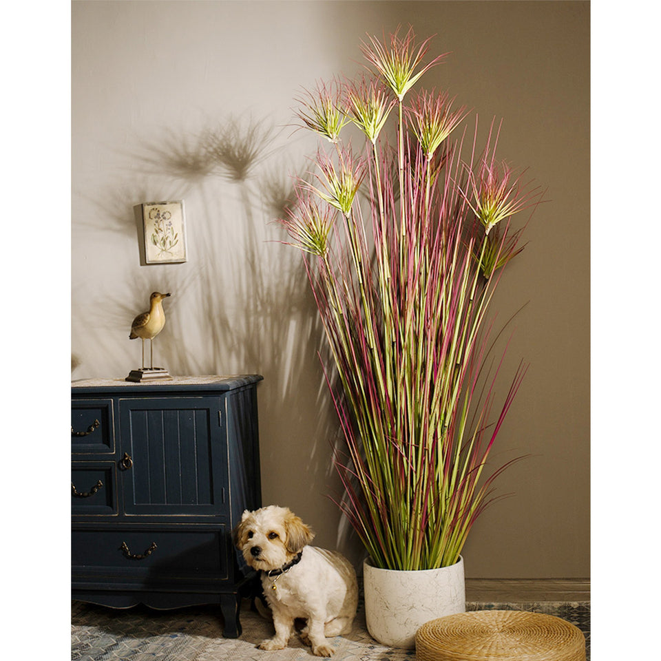 SOGA 2X 120cm Purple-Red Artificial Indoor Potted Papyrus Plant Tree Fake Simulation Decorative