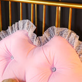SOGA 120cm Pink Princess Bed Pillow Headboard Backrest Bedside Tatami Sofa Cushion with Ruffle Lace Home Decor