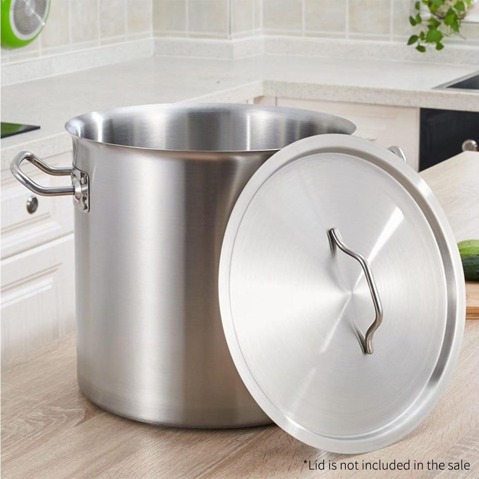 SOGA Stock Pot 130L Top Grade Thick Stainless Steel Stockpot 18/10 Without Lid