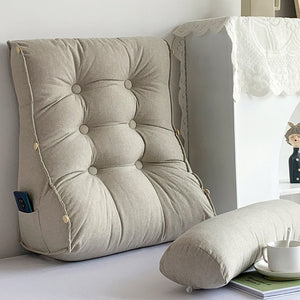 SOGA 4X 60cm White Triangular Wedge Lumbar Pillow Headboard Backrest Sofa Bed Cushion Home Decor