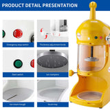 SOGA 2X 300W Commercial Ice Shaver Crusher Machine Automatic Snow Cone Maker