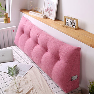 SOGA 2X 180cm Pink Triangular Wedge Bed Pillow Headboard Backrest Bedside Tatami Cushion Home Decor