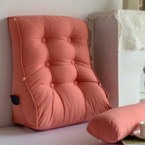 SOGA 4X 45cm Peach Triangular Wedge Lumbar Pillow Headboard Backrest Sofa Bed Cushion Home Decor