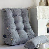 SOGA 2X 45cm Silver Triangular Wedge Lumbar Pillow Headboard Backrest Sofa Bed Cushion Home Decor