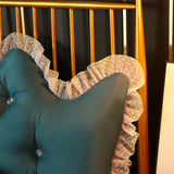 SOGA 4X 120cm Blue-Green Princess Bed Pillow Headboard Backrest Bedside Tatami Sofa Cushion with Ruffle Lace Home Decor