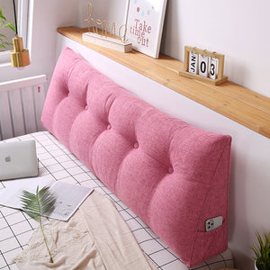 SOGA 2X 150cm Pink Triangular Wedge Bed Pillow Headboard Backrest Bedside Tatami Cushion Home Decor