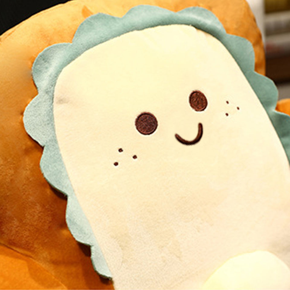 SOGA 2X 58cm Smiley Face Toast Bread Cushion Stuffed Car Seat Plush Cartoon Back Support Pillow Home Decor