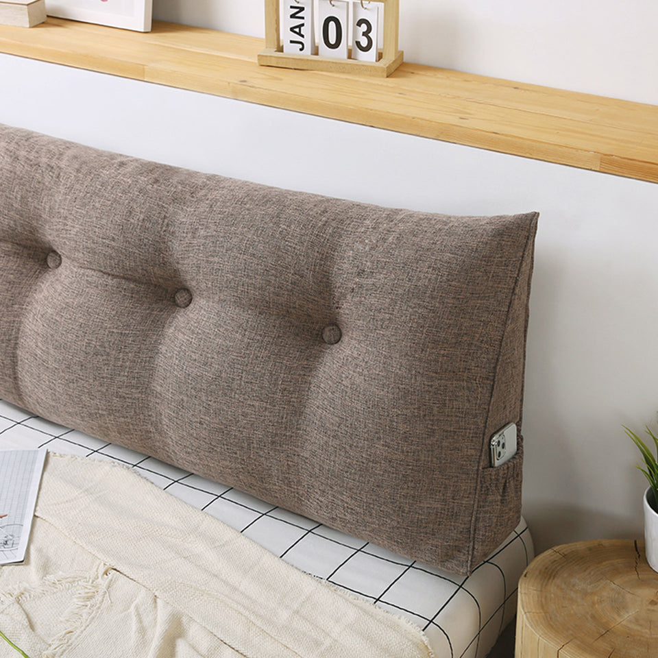 SOGA 120cm Coffee Triangular Wedge Bed Pillow Headboard Backrest Bedside Tatami Cushion Home Decor