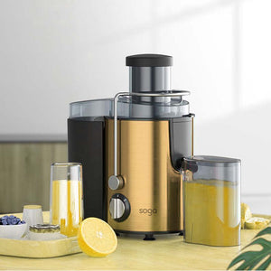 SOGA 2X Juicer 400W Professional Stainless Steel Whole Fruit Vegetable Juice Extractor Diet Gold