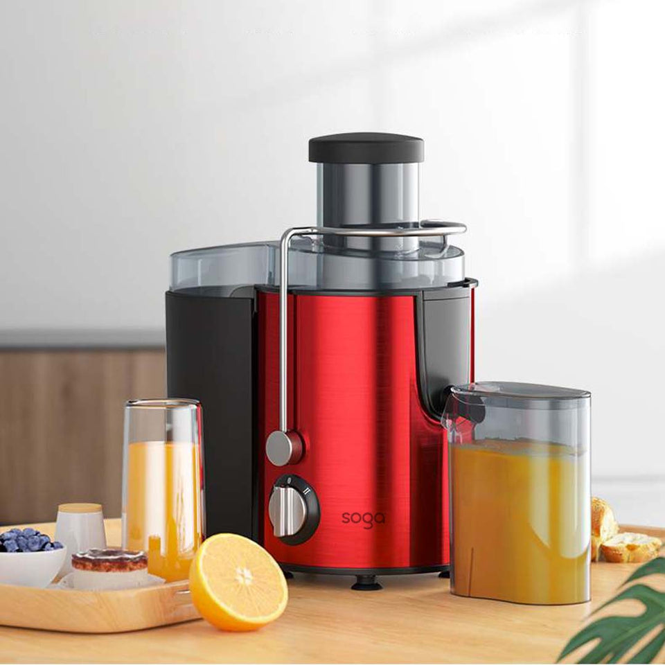 SOGA Juicer 400W Professional Stainless Steel Whole Fruit Vegetable Juice Extractor Diet Red