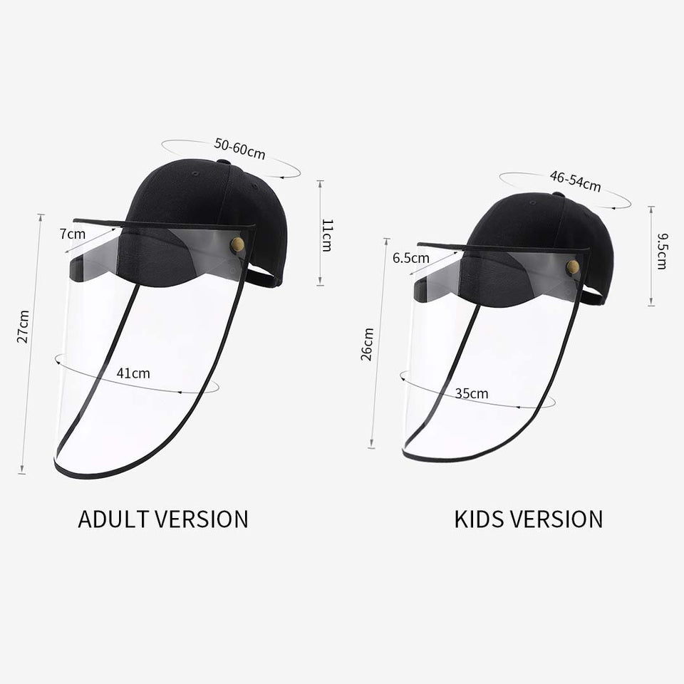 4X Outdoor Protection Hat Anti-Fog Pollution Dust Saliva Protective Cap Full Face Shield Cover Adult White