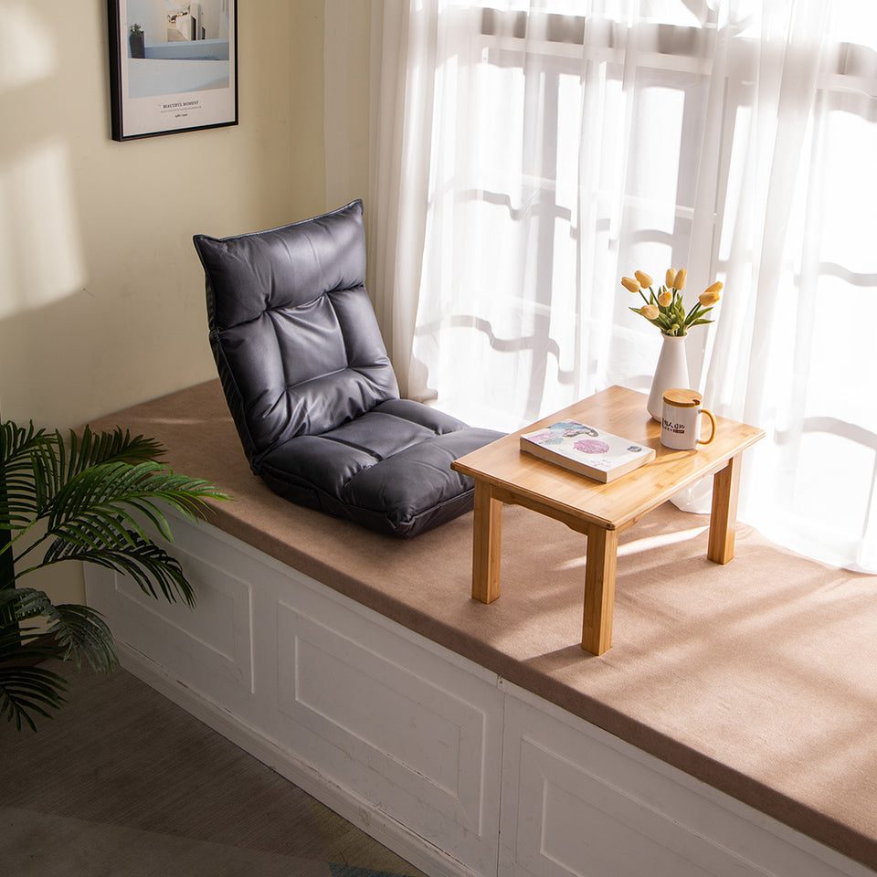 SOGA 4-Pack Grey Lounge Recliner Lazy Sofa Bed Tatami Cushion with Collapsible Backrest