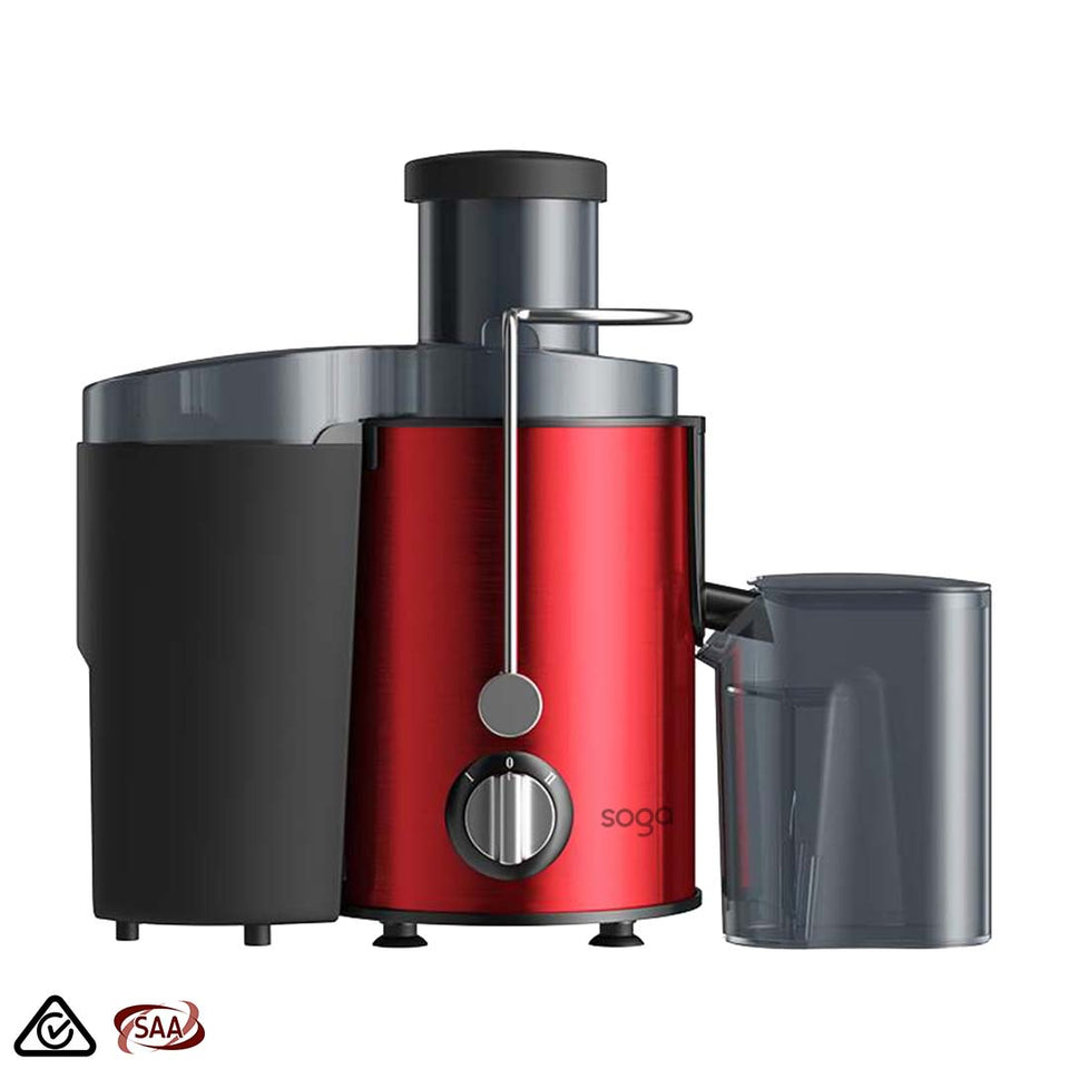 SOGA Juicer 400W Professional Stainless Steel Whole Fruit Vegetable Juice Extractor Diet Red