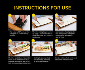 SOGA Electric Ceramic BBQ Grill Non-stick Surface Hot Plate for Indoor & Outdoor White
