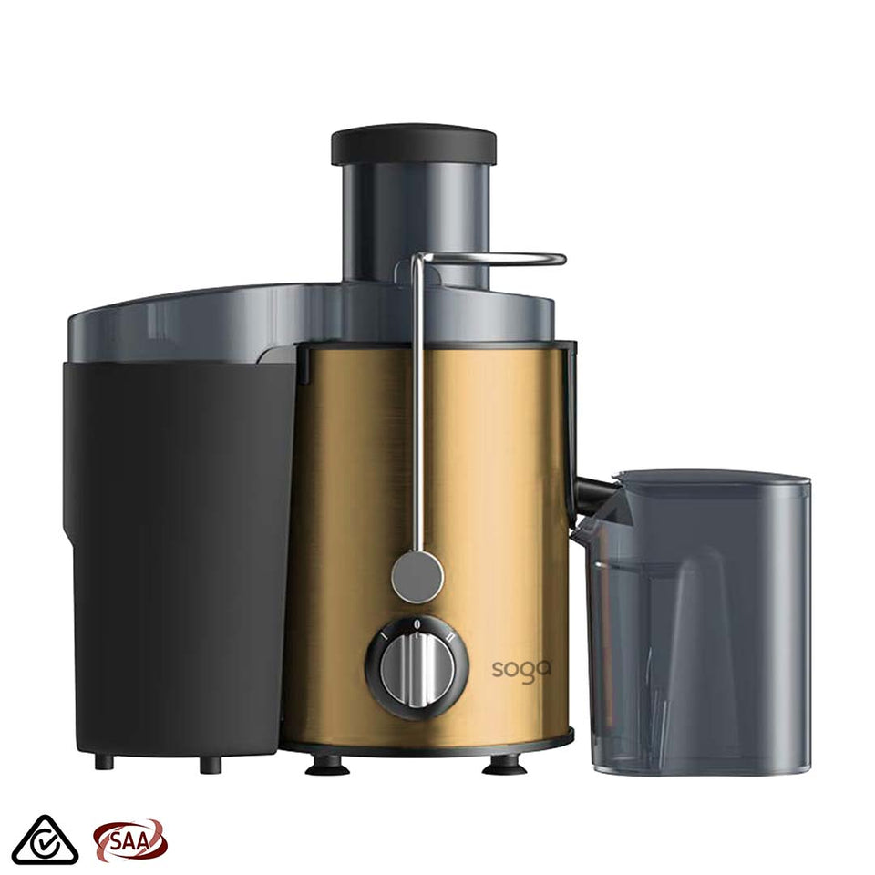 SOGA Juicer 400W Professional Stainless Steel Whole Fruit Vegetable Juice Extractor Diet Gold