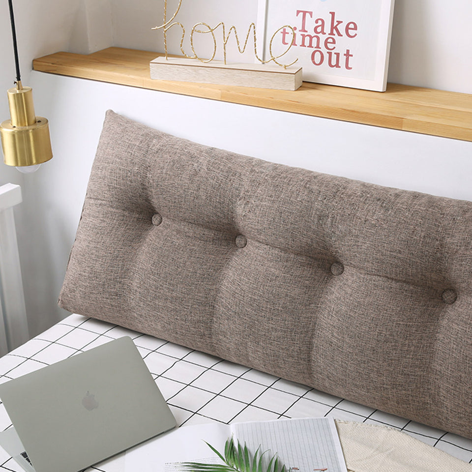 SOGA 2X 100cm Coffee Triangular Wedge Bed Pillow Headboard Backrest Bedside Tatami Cushion Home Decor