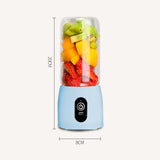 SOGA 2X Portable Mini USB Rechargeable Handheld Juice Extractor Fruit Mixer Juicer Blue