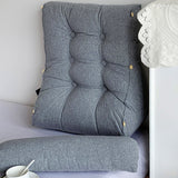 SOGA 60cm Silver Triangular Wedge Lumbar Pillow Headboard Backrest Sofa Bed Cushion Home Decor