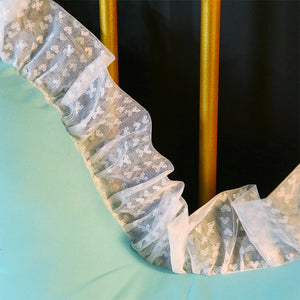 SOGA 4X 150cm Light Blue Princess Bed Pillow Headboard Backrest Bedside Tatami Sofa Cushion with Ruffle Lace Home Decor