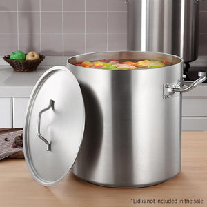SOGA Stock Pot 25L Top Grade Thick Stainless Steel Stockpot 18/10 Without Lid