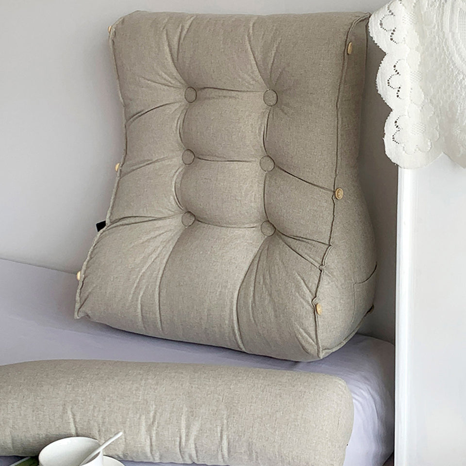 SOGA 2X 60cm White Triangular Wedge Lumbar Pillow Headboard Backrest Sofa Bed Cushion Home Decor