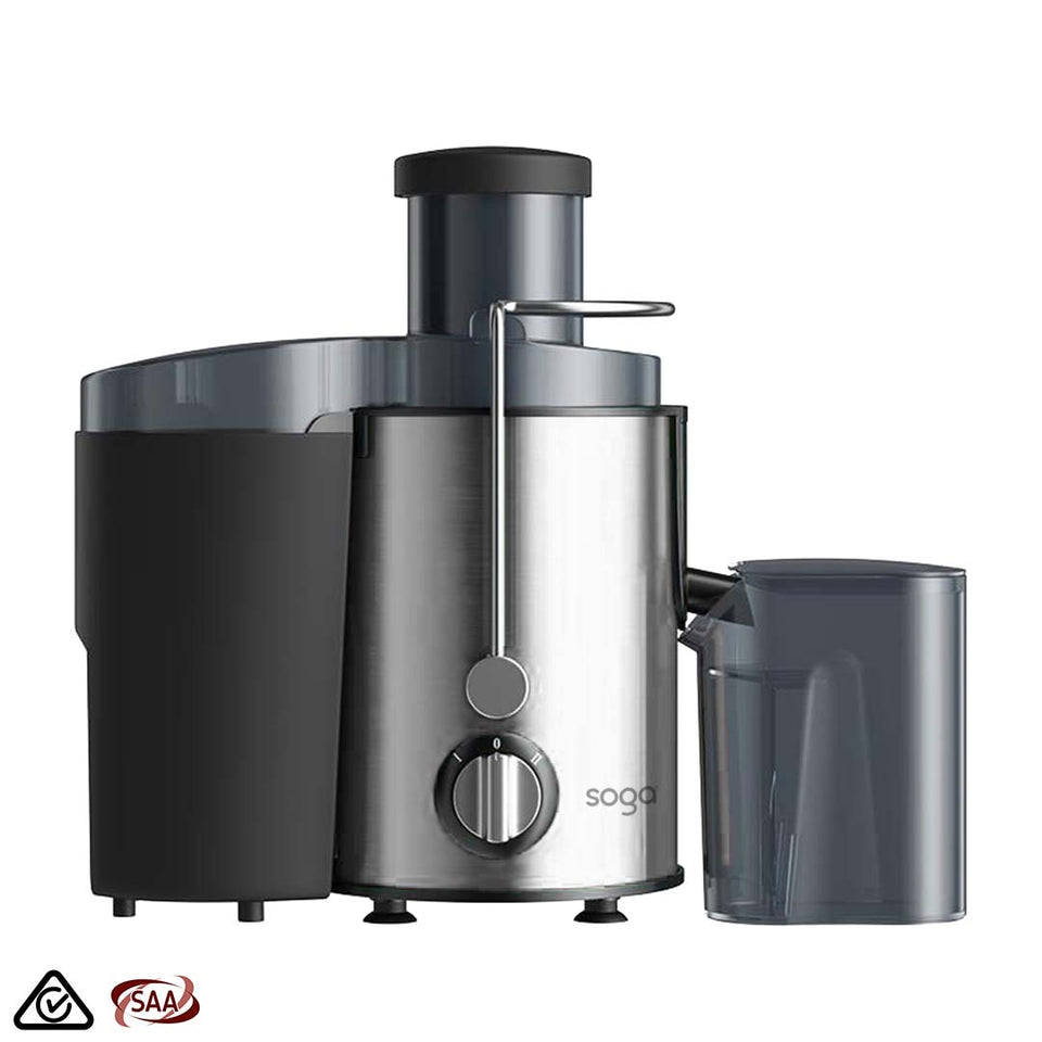 SOGA Juicer 400W Professional Stainless Steel Whole Fruit Vegetable Juice Extractor Diet Chrome