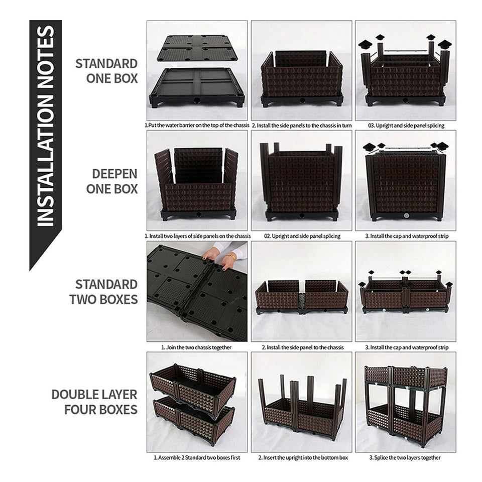 SOGA 40cm Raised Planter Box Vegetable Herb Flower Outdoor Plastic Plants Garden Bed with Legs