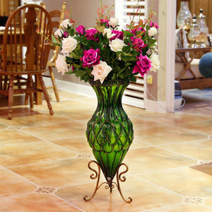 SOGA 12pcs Artificial Silk Flower Fake Rose Bouquet Table Decor Dark Pink