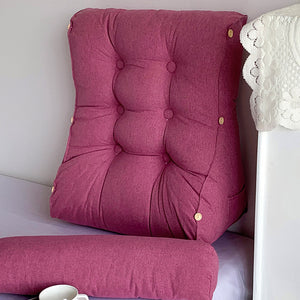 SOGA 4X 60cm Magenta Triangular Wedge Lumbar Pillow Headboard Backrest Sofa Bed Cushion Home Decor