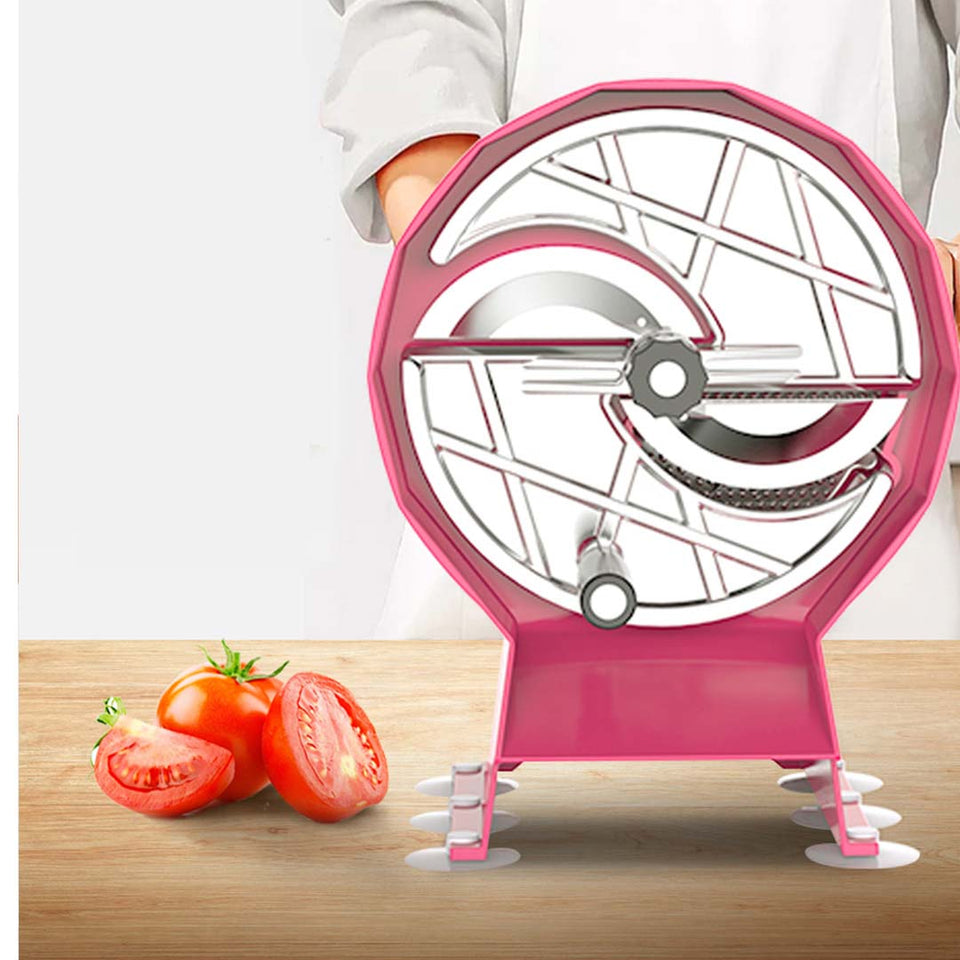 SOGA 2X Commercial Manual Vegetable Fruit Slicer Kitchen Cutter Machine Pink