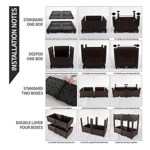 SOGA 2X 160cm Raised Planter Box Vegetable Herb Flower Outdoor Plastic Plants Garden Bed Deepen