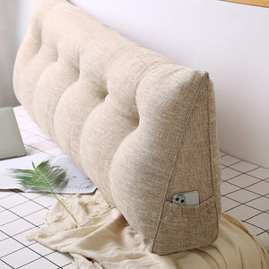 SOGA 4X 100cm Beige Triangular Wedge Bed Pillow Headboard Backrest Bedside Tatami Cushion Home Decor
