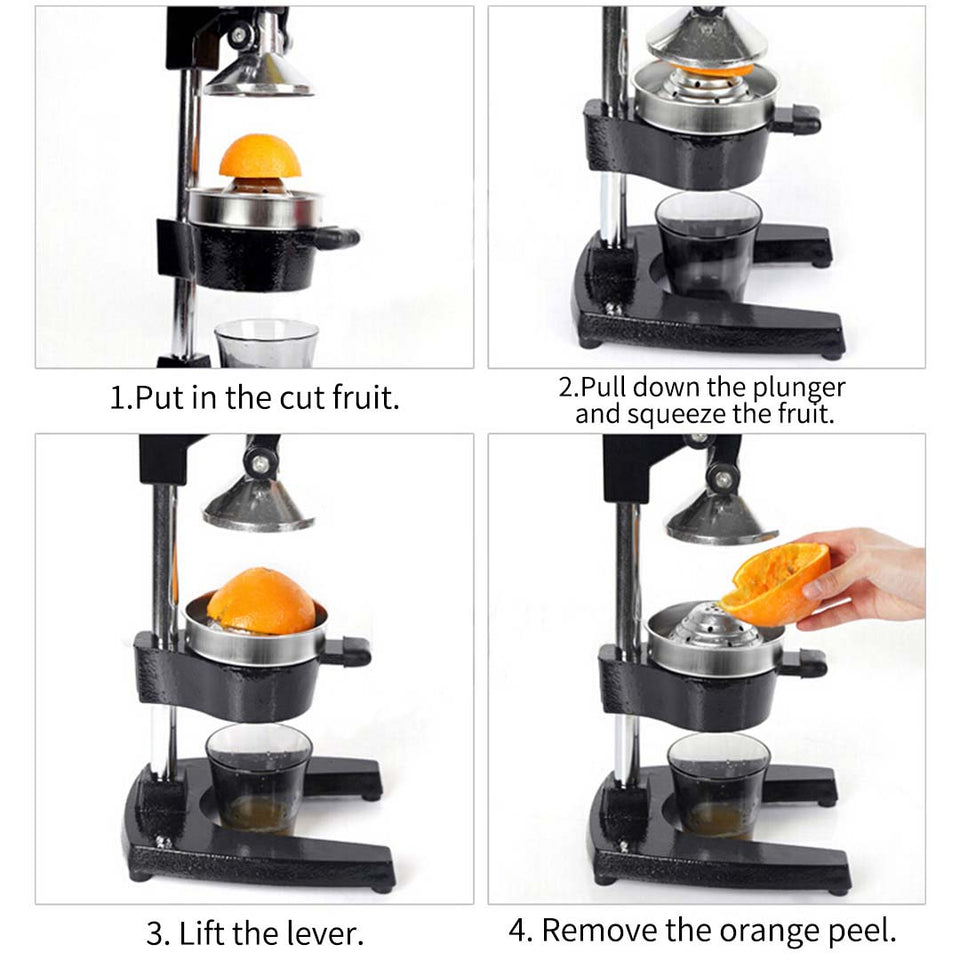 SOGA Commercial Stainless Steel Manual Juicer Hand Press Juice Extractor Squeezer Orange