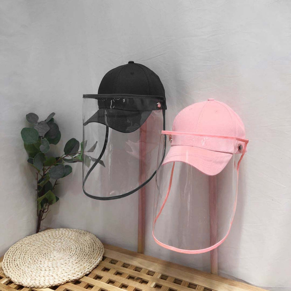 4X Outdoor Protection Hat Anti-Fog Pollution Dust Saliva Protective Cap Full Face Shield Cover Kids Pink