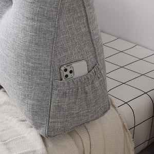 SOGA 4X 100cm Silver Triangular Wedge Bed Pillow Headboard Backrest Bedside Tatami Cushion Home Decor
