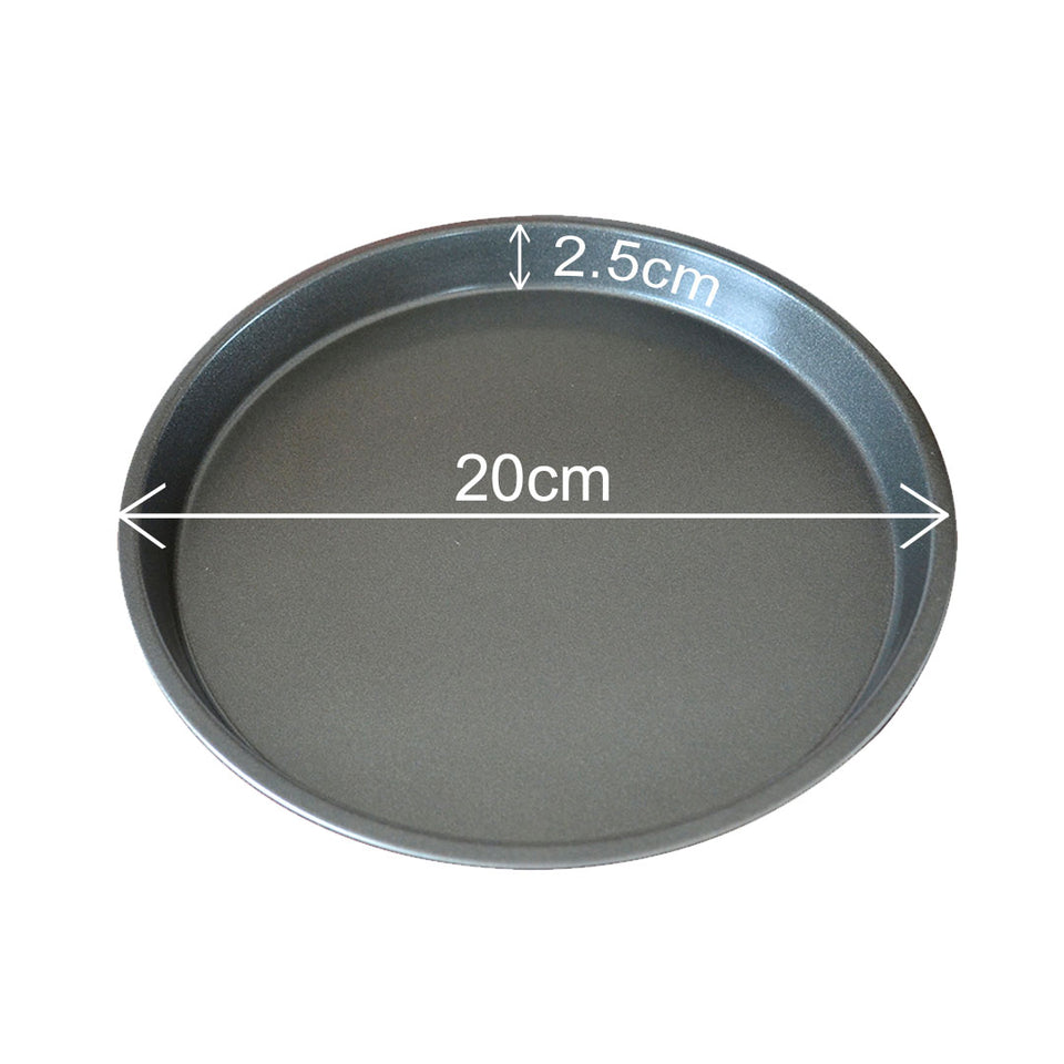 SOGA 8-inch Round Black Steel Non-stick Pizza Tray Oven Baking Plate Pan