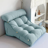 SOGA 45cm Green Triangular Wedge Lumbar Pillow Headboard Backrest Sofa Bed Cushion Home Decor