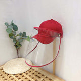 2X Outdoor Protection Hat Anti-Fog Pollution Dust Saliva Protective Cap Full Face Shield Cover Kids Red