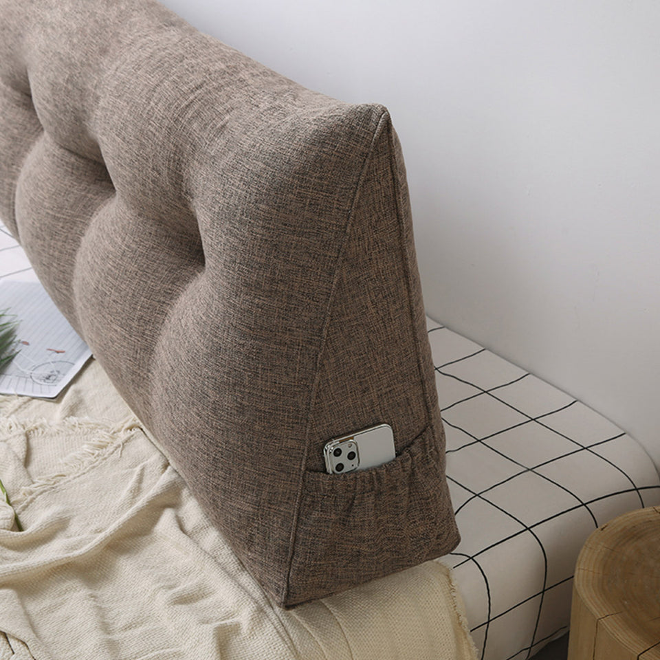 SOGA 2X 100cm Coffee Triangular Wedge Bed Pillow Headboard Backrest Bedside Tatami Cushion Home Decor