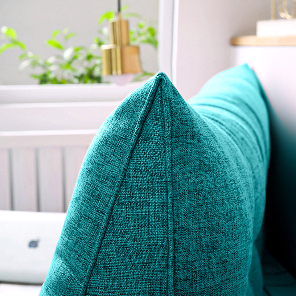 SOGA 2X 180cm Blue Green Triangular Wedge Bed Pillow Headboard Backrest Bedside Tatami Cushion Home Decor