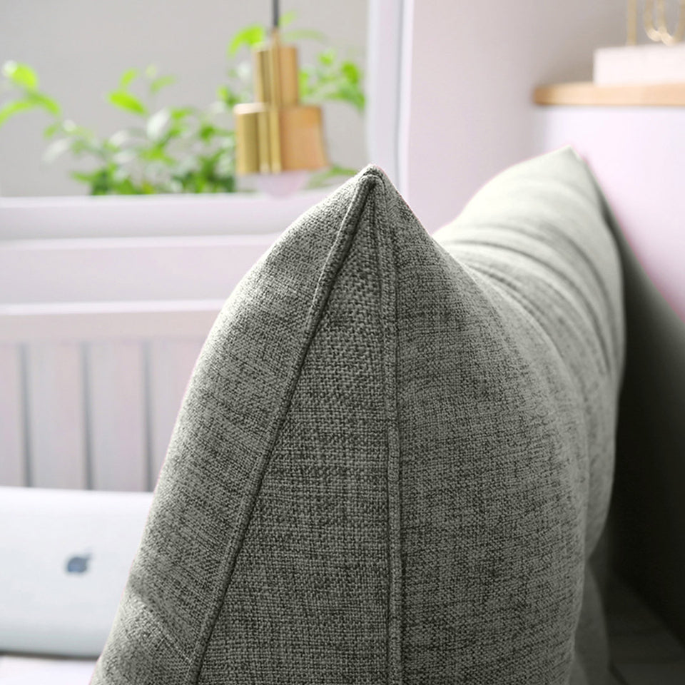 SOGA 2X 120cm Grey Triangular Wedge Bed Pillow Headboard Backrest Bedside Tatami Cushion Home Decor