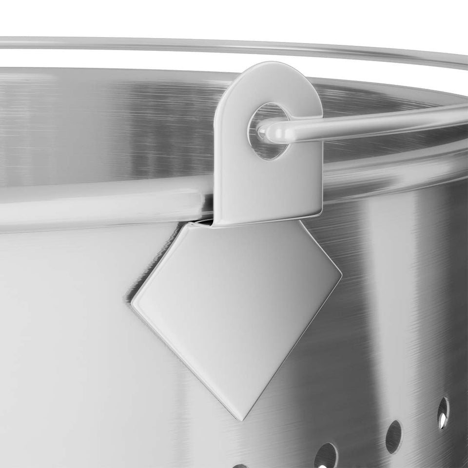 SOGA 21L 18/10 Stainless Steel Stockpot with Perforated Stock pot Basket Pasta Strainer