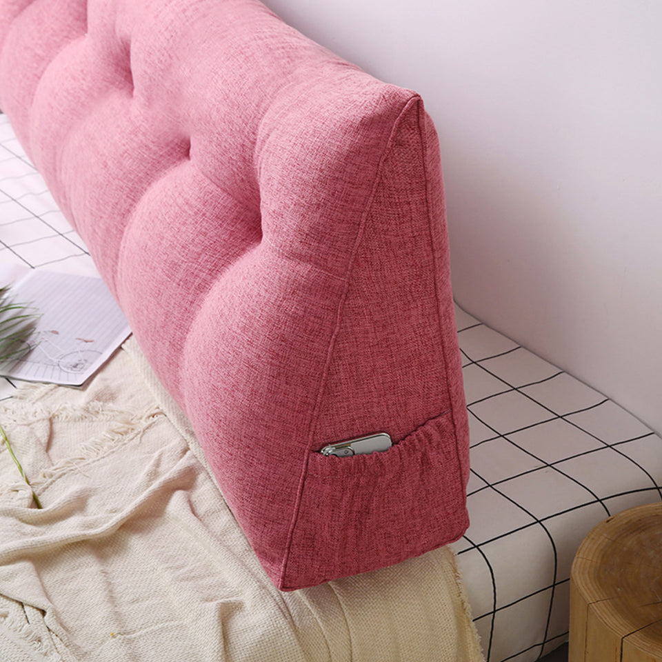 SOGA 2X 120cm Pink Triangular Wedge Bed Pillow Headboard Backrest Bedside Tatami Cushion Home Decor