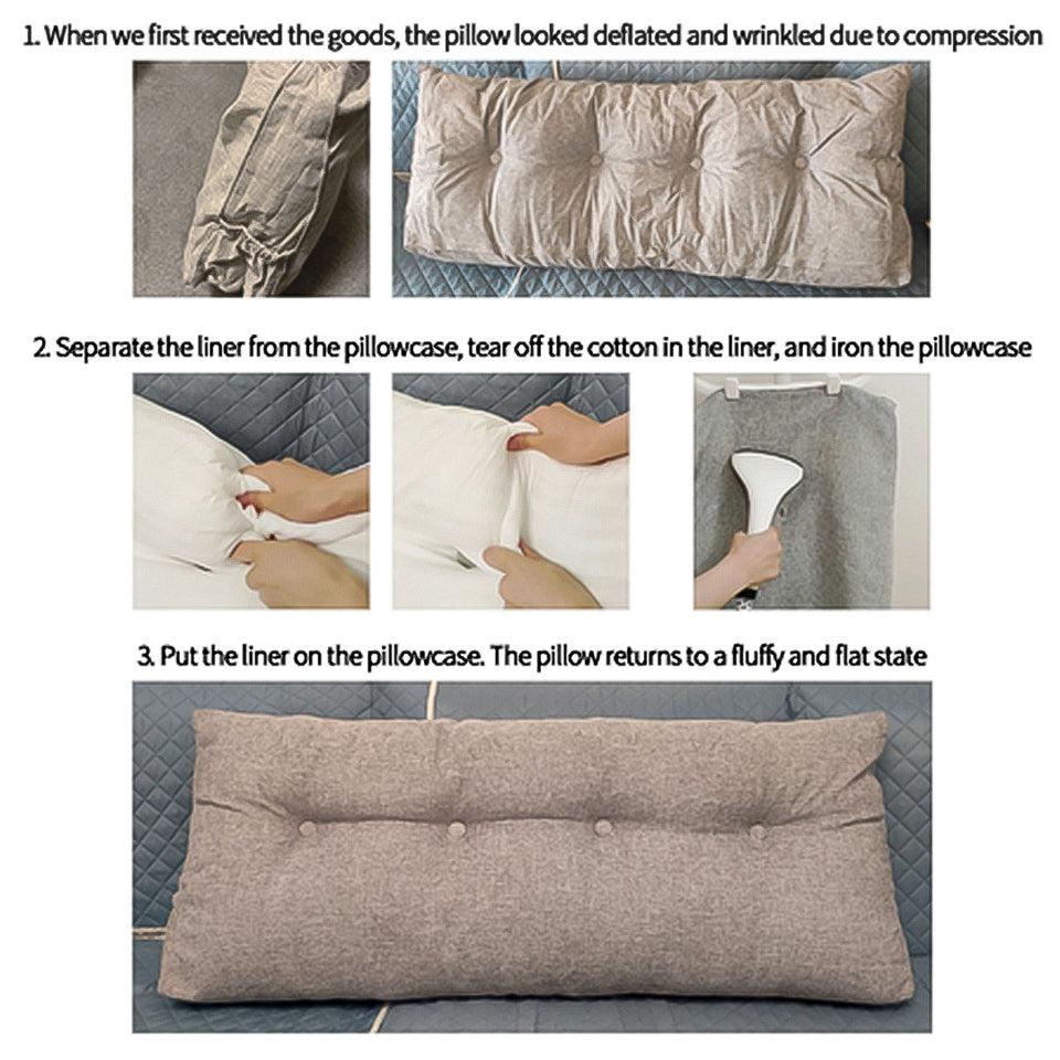 SOGA 100cm Light Grey Triangular Wedge Bed Pillow Headboard Backrest Bedside Tatami Cushion Home Decor