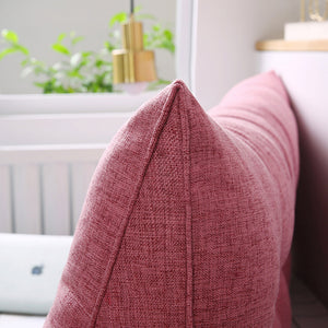 SOGA 2X 100cm Pink Triangular Wedge Bed Pillow Headboard Backrest Bedside Tatami Cushion Home Decor