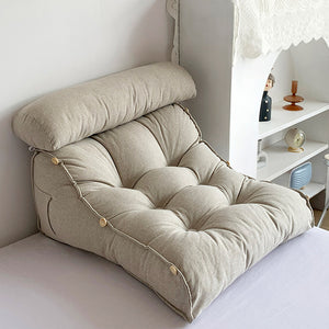 SOGA 45cm White Triangular Wedge Lumbar Pillow Headboard Backrest Sofa Bed Cushion Home Decor