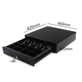 SOGA Black Heavy Duty Cash Drawer Manual 4 Bills 8 Coins Cheque Slot Tray Pos 410