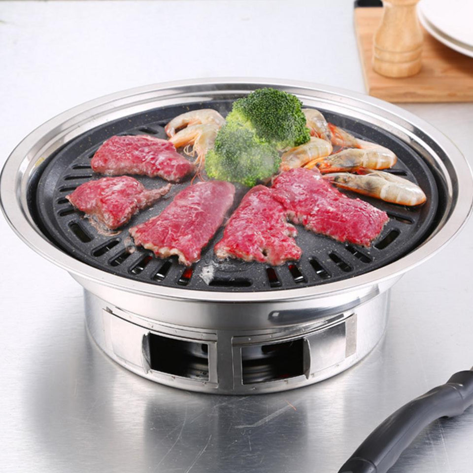 CookKing - Master Grill Pan, Korean Traditional BBQ Grill Pan - Stovetop  Nonstick Indoor/Outdoor Smokeless BBQ Cast Aluminum Grill Pan