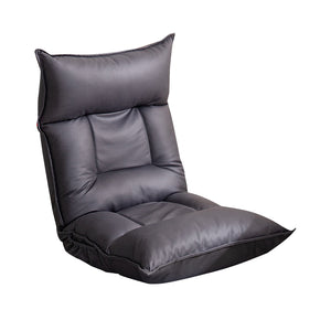 SOGA Grey Lounge Recliner Lazy Sofa Bed Tatami Cushion with Collapsible Backrest