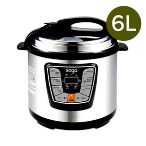 SOGA Stainless Steel Electric Pressure Cooker 6L Nonstick 1600W